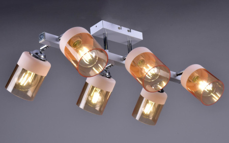 Светильник потолочный (люстра) 6*40Вт E27 белый/хром