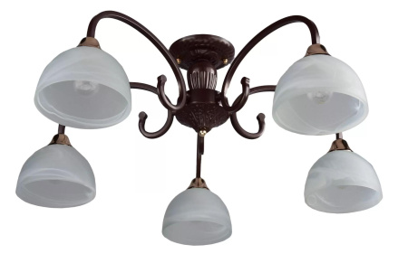 Светильник потолочный (люстра) 5*60Вт E27 коричневый/золото Краковяк