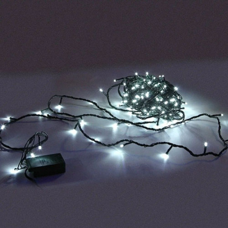 Гирлянда нить 12м теплый белый 120свд с контроллером IP20 зеленый провод 8 режимов