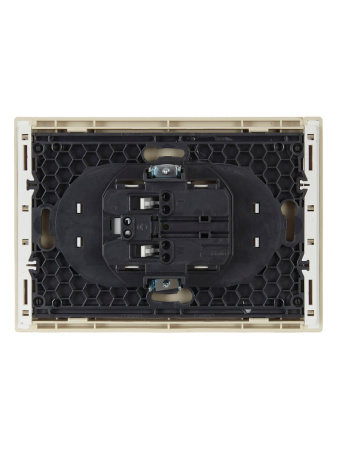 Фортепиано ваниль розетка скрытая 2-мест шторки быстрозажим. клем. IP20 