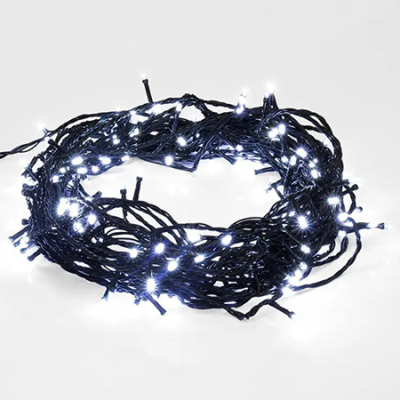 Гирлянда нить 20м белый 200свд с контроллером IP20 зеленый провод 8 режимов