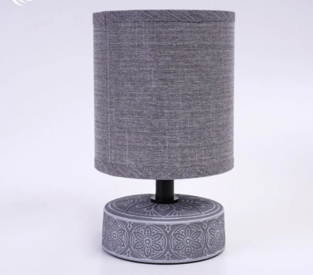Светильник настольный 1*40Вт E14 серый Estares узор/патина