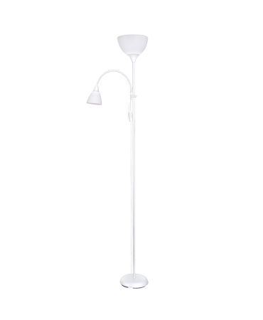 Торшер 2*60Вт E27+E14 белый