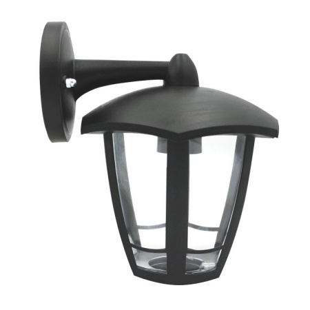Светильник садово-парковый настенный 60Вт E27 пластик черный IP44 6ти гранный