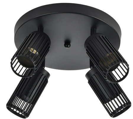 Светильник настенный (спот) 4*50Вт GU10 черный поворотный IEK