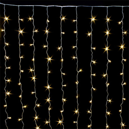 Гирлянда занавес 1,5*2,2м теплый белый 544свд IP20 прозрачный провод (до 8мод)