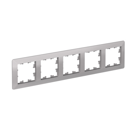 Atlas Design AIR алюминий/дымчатый черный рамка 5-ая универсально 