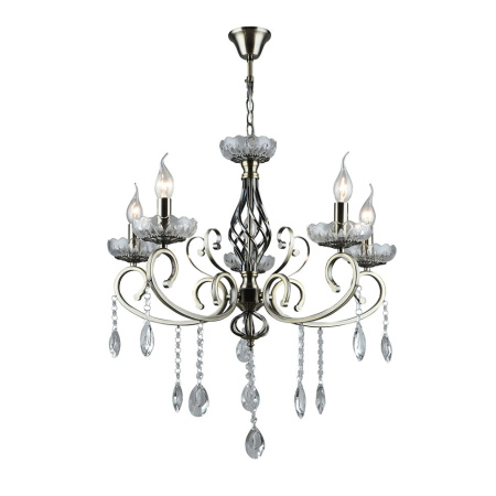 Светильник потолочный (люстра) 5*60Вт  бронза/хрусталь 