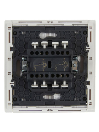 Фортепиано белый переключатель 2кл с подсветкой скрытая 10А IP20 