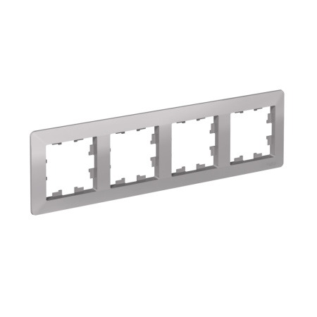 Atlas Design AIR алюминий/дымчатый черный рамка 4-ая универсально 