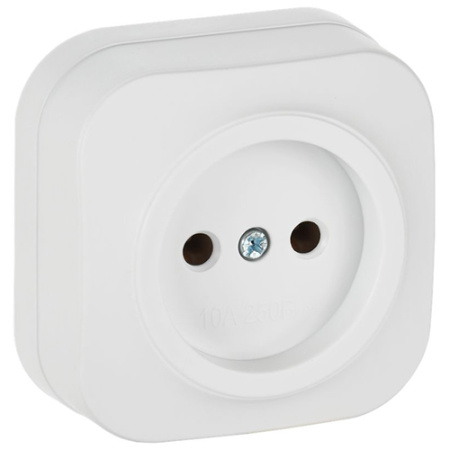 Глори белый розетка открытая 1-мест IP20 