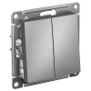 AtlasDesign переключатель скрытая сталь 2кл 10А IP20 