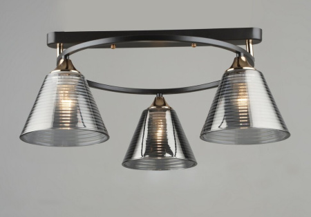 Светильник потолочный (люстра) 3*60Вт E27 шоколад/дымчатый 