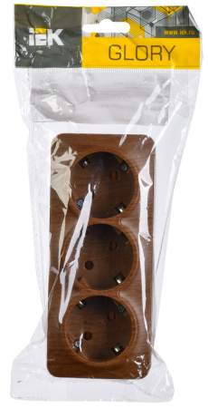 Глори дуб розетка открытая 3-мест заземление IP20