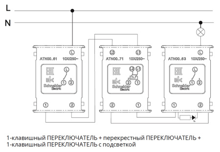 AtlasDesign карбон переключатель перекрестный 1кл скрытая 10А IP20 быстрозажим.клем.  