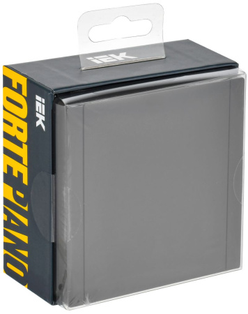 Фортепиано серый розетка скрытая 1-мест заземление с крышкой шторки IP44 