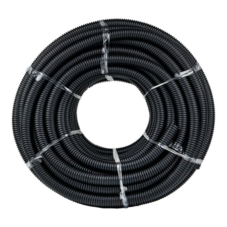 Труба гофра 32мм ПНД легкая 50м EKF черный с протяжкой 