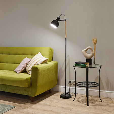 Торшер 1*40Вт E14 черный UML-T702