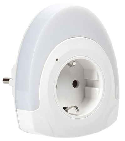 Ночник свд 0,5Вт белый с розеткой