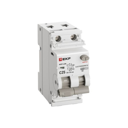 Дифавтомат 2Р 25А C тип AC 30мА 6кА 2мод АВДТ-63N EKF PROxima