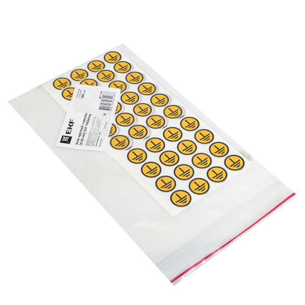 Самоклеящаяся этикетка "Заземление" 20*20мм EKF