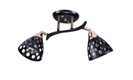 Светильник потолочный (люстра) 2*40Вт E27 черный/золото