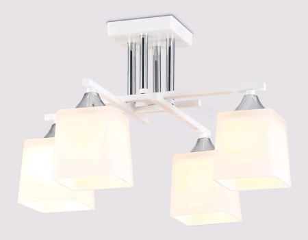 Светильник потолочный (люстра) 4*60Вт E27 белый/хром