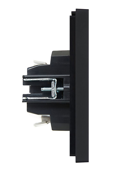 Фортепиано черный переключатель 1кл с подсветкой скрытая 10А IP20 