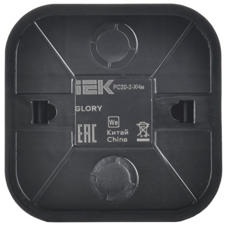 Глори черный розетка открытая 1-мест IP20 