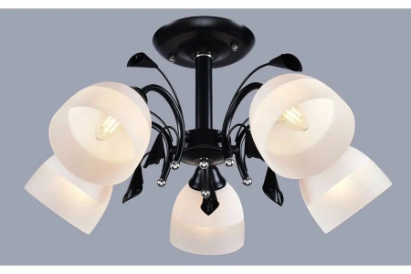 Светильник потолочный (люстра) 5*60Вт E27 черный/хром 