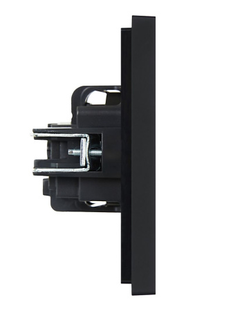 Фортепиано черный механизм розетки скрытая 1-мест заземление шторки IP20 