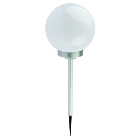 Светильник грунтовый свд на солнечной батарее пластик серебро 200мм IP54 ERASF22-21 шар 200мм