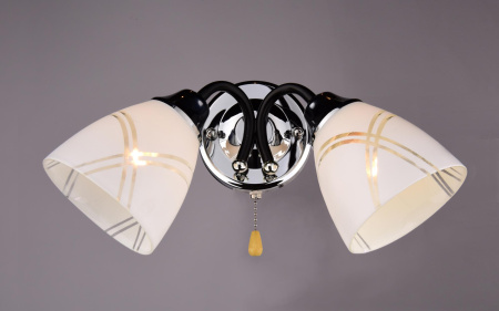 Светильник настенный (бра) 2*40Вт E27 черный/хром Россвет