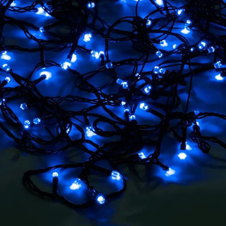 Гирлянда нить 5м синий 50свд с контроллером IP20 зеленый провод 8 режимов