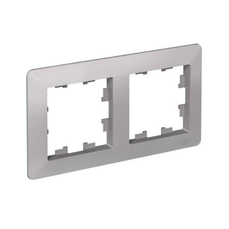 Atlas Design AIR алюминий/дымчатый черный рамка 2-ая универсально 