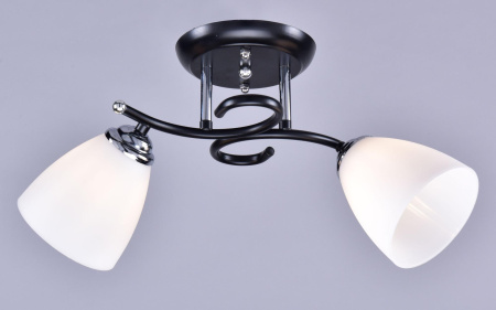 Светильник потолочный (люстра) 2*40Вт E27 черный/хром