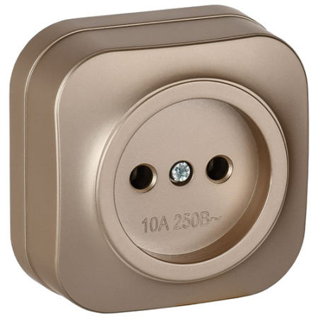 Глори шампань розетка открытая 1-мест IP20 