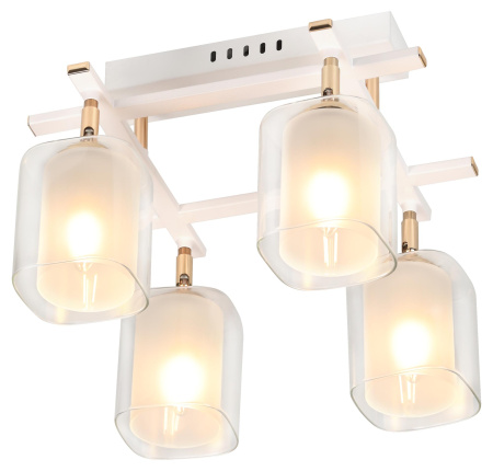 Светильник потолочный (люстра) 4*40Вт E27 белый/золото 