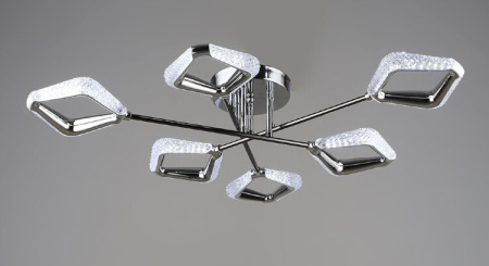 Светильник потолочный (люстра) свд 72Вт  5400лм хром/белый пульт диммер 