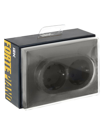 Фортепиано серый розетка скрытая 2-мест заземление шторки IP20 