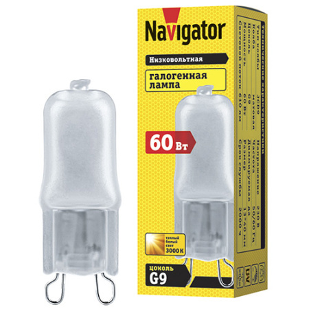 Лампа капсула галоген G9 60Вт 610лм матовая Navigator 