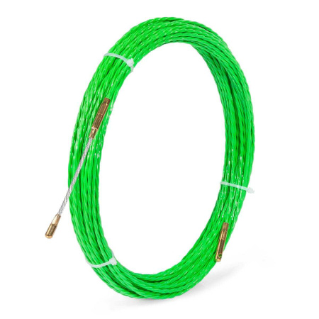 Зонд для протяжки кабеля 10м полиэстер КВТ со сменными наконечниками