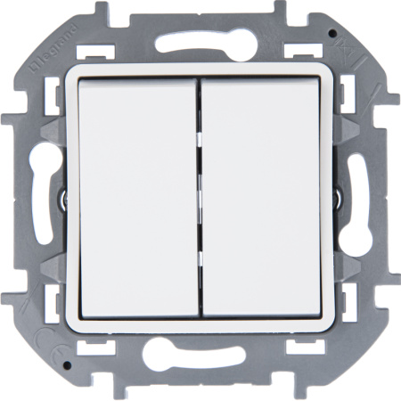 Инспириа белый переключатель 2кл с подсветкой скрытая 10А IP20