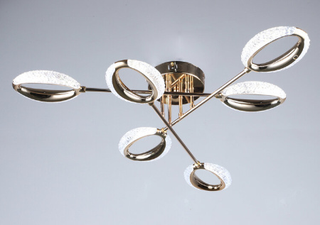 Светильник потолочный (люстра) свд 72Вт  5400лм золото/белый пульт диммер 