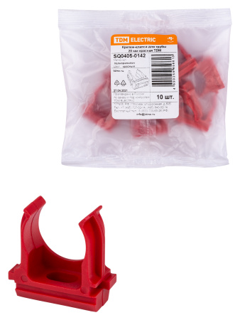 Держатель для трубы 20мм красный TDM 10шт 
