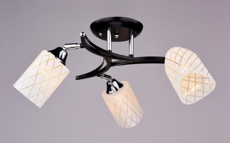 Светильник потолочный (люстра) 3*40Вт E27 черный/хром