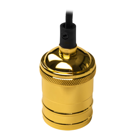 Патрон подвесной Е27 пластик/металл со шнуром 1м золото Jazzway RETRO