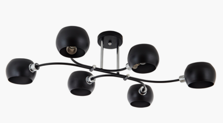 Светильник потолочный (люстра) 6*40Вт E14 черный/хром