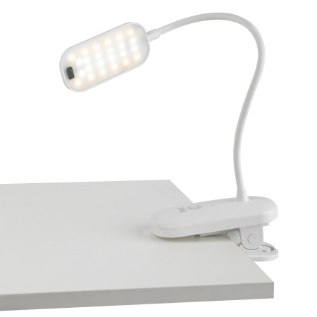 Светильник настольный свд 6Вт 3000-6500К лм белый прищепка диммер аккумулятор ЭРА управление жестом