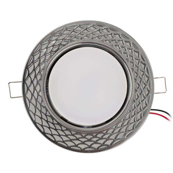 Светильник точечный GX53 круг хром/прозрачный встраиваемый подсветка Jazzway декор